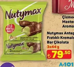 ŞÖLEN NUTYMAX ANTEP FISTIKLI KREMALI BAR ÇİKOLATA 3X44 G fiyat ve kampanya bilgisi